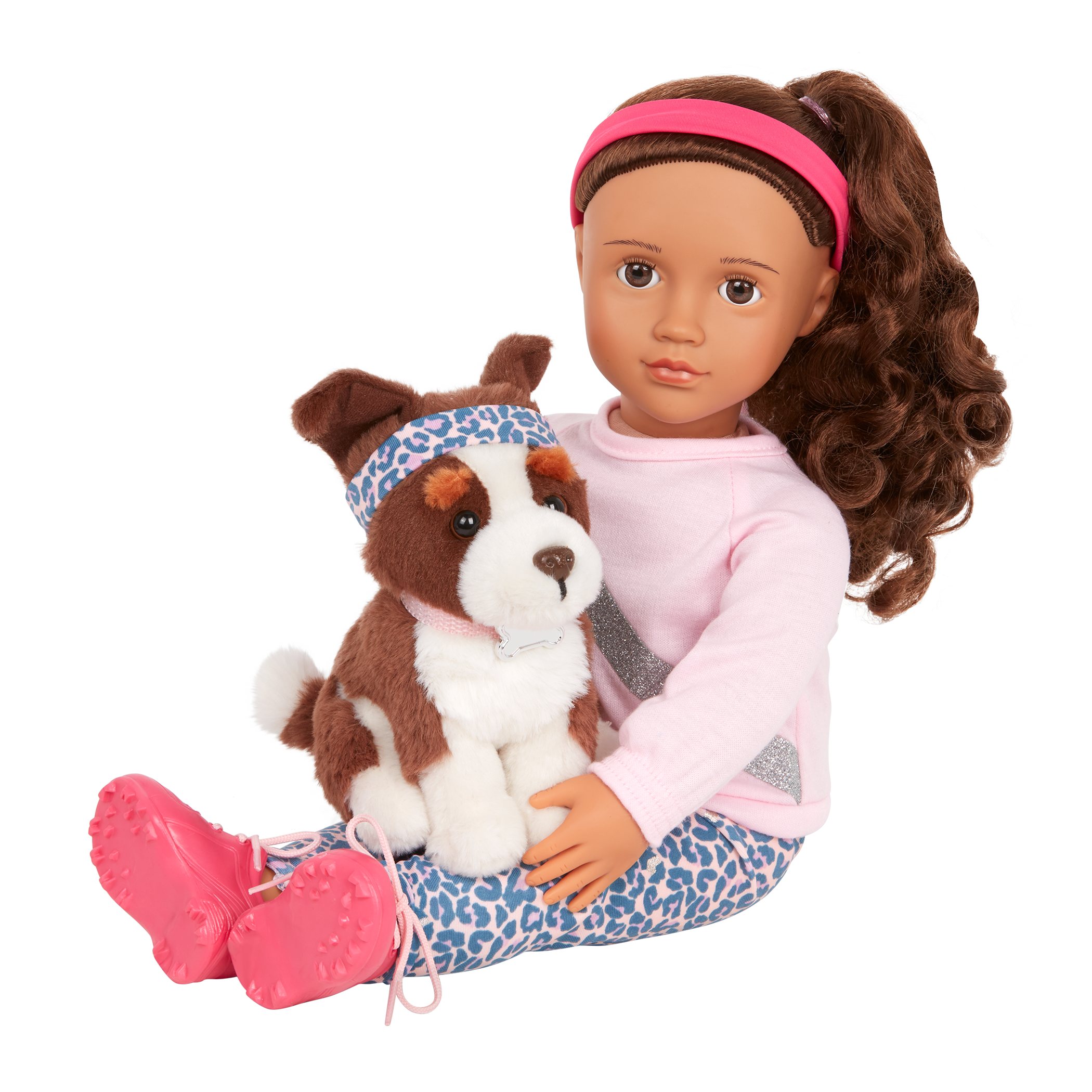 Our Generation 18-inch Dog Trainer Doll Natalia & Pet Plush Nillie