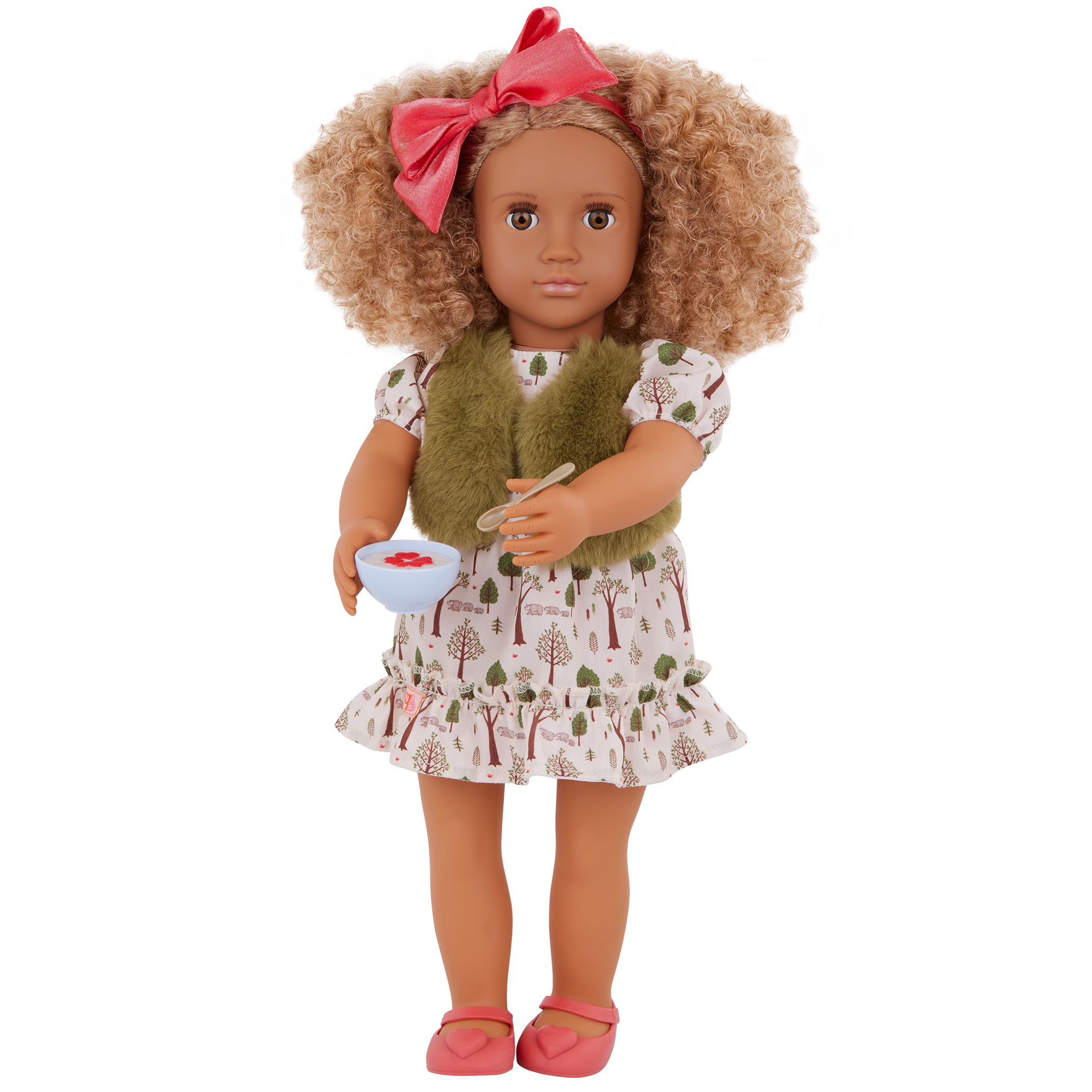 Our Generation Addison 18-inch Doll curly blonde haired and hazel eyed doll with outdoor accessories