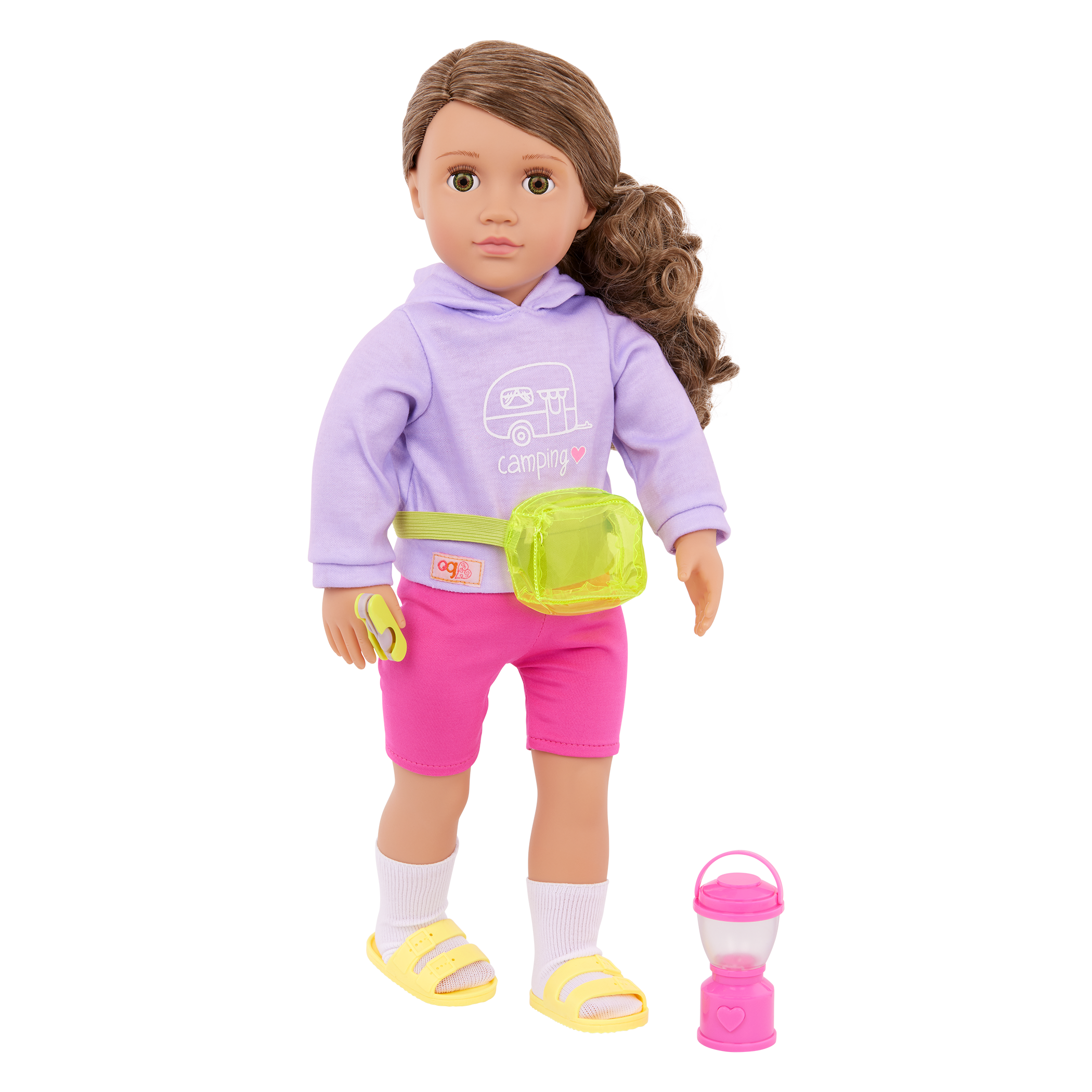 Our Generation Vivian active girl 18-inch Doll brown haired and hazel eyed doll with outdoor accessories