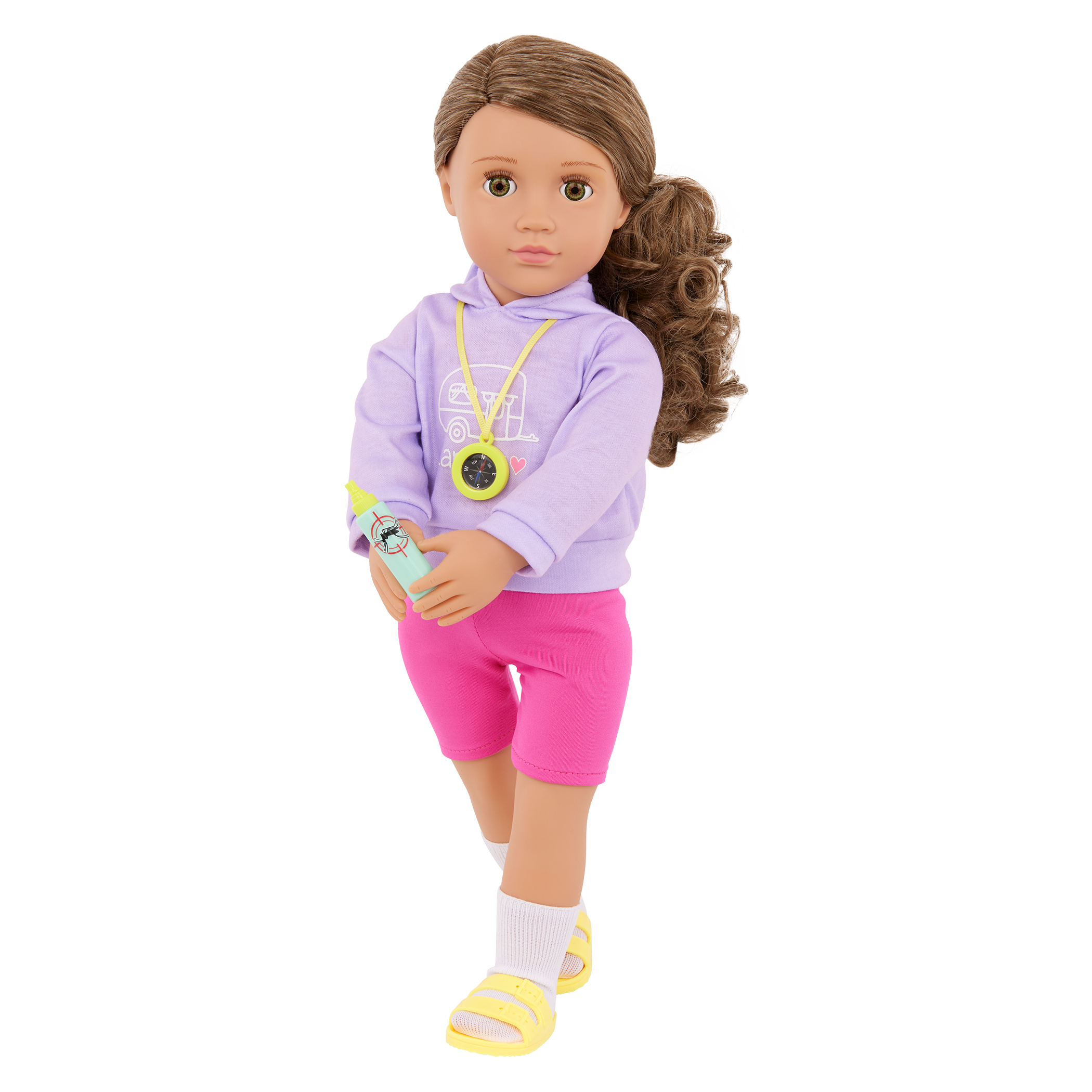 Our Generation Vivian active girl 18-inch Doll brown haired and hazel eyed doll with outdoor accessories