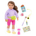 Our Generation Vivian active girl 18-inch Doll brown haired and hazel eyed doll with outdoor accessories