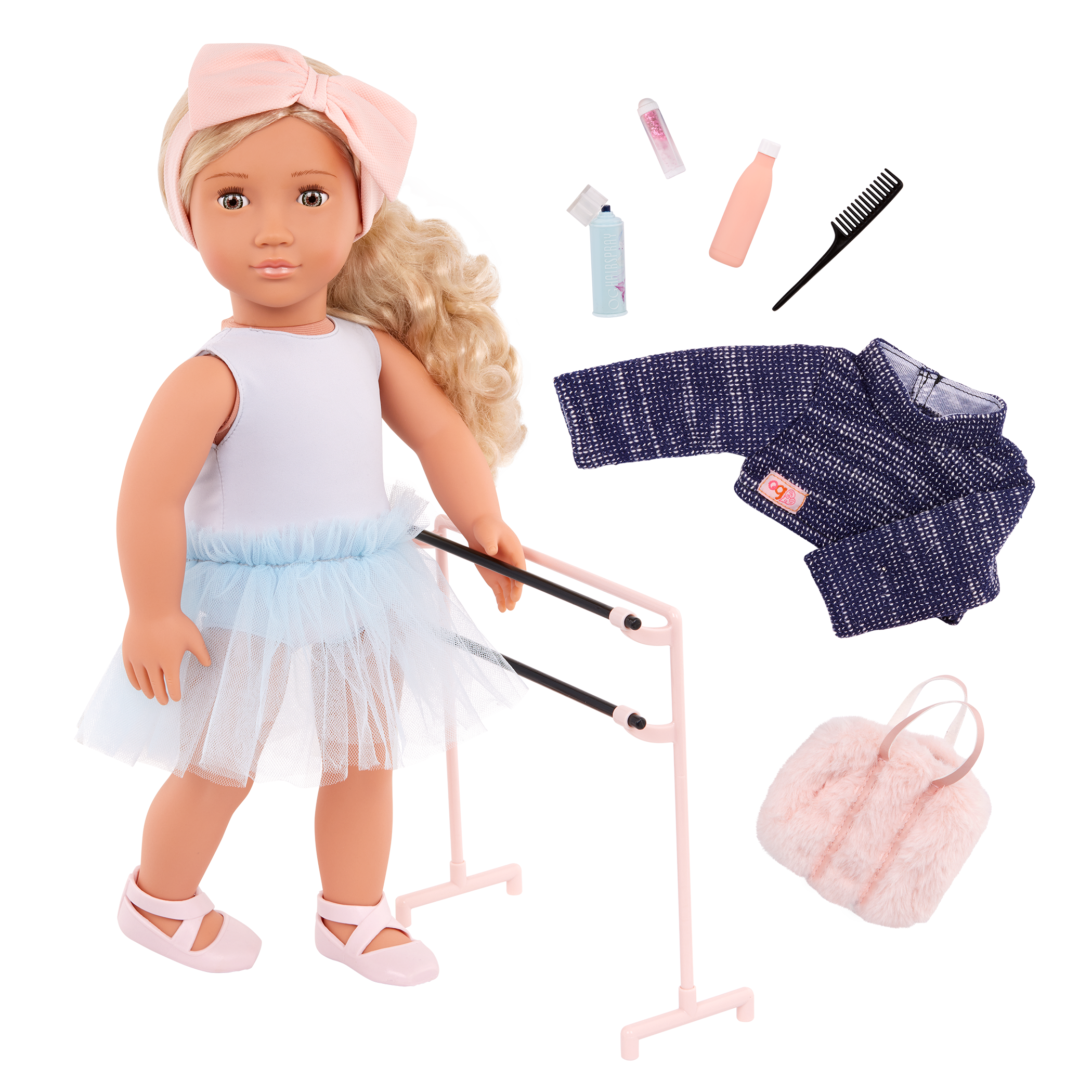 Our Generation Prima a 18 inch doll with blonde hair and hazel eyes