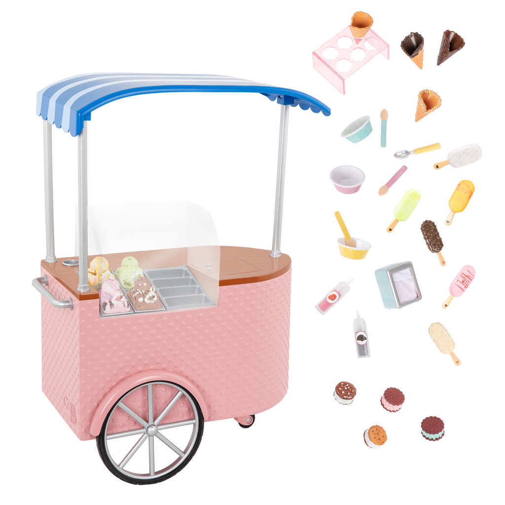 ice cream cart playset for 18-inch dolls