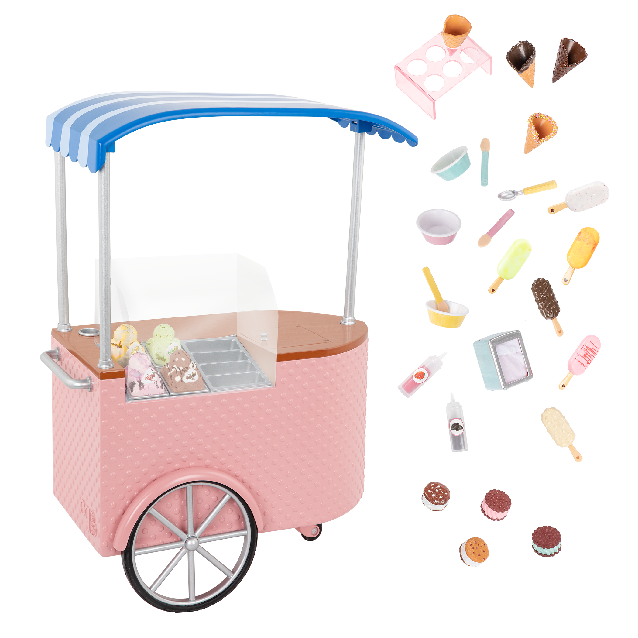 ice cream cart playset for 18-inch dolls