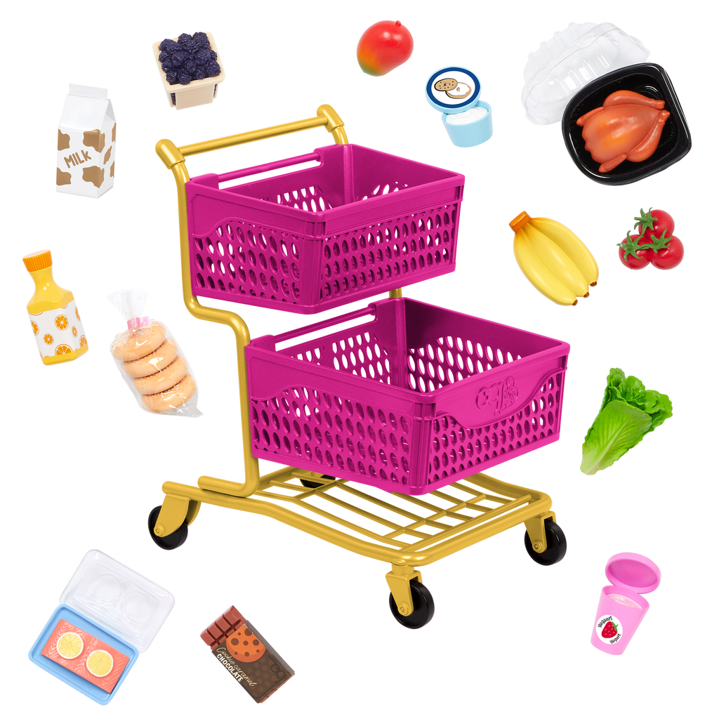 Our Generation Grocery Day Shopping Cart Set for 18-inch Dolls