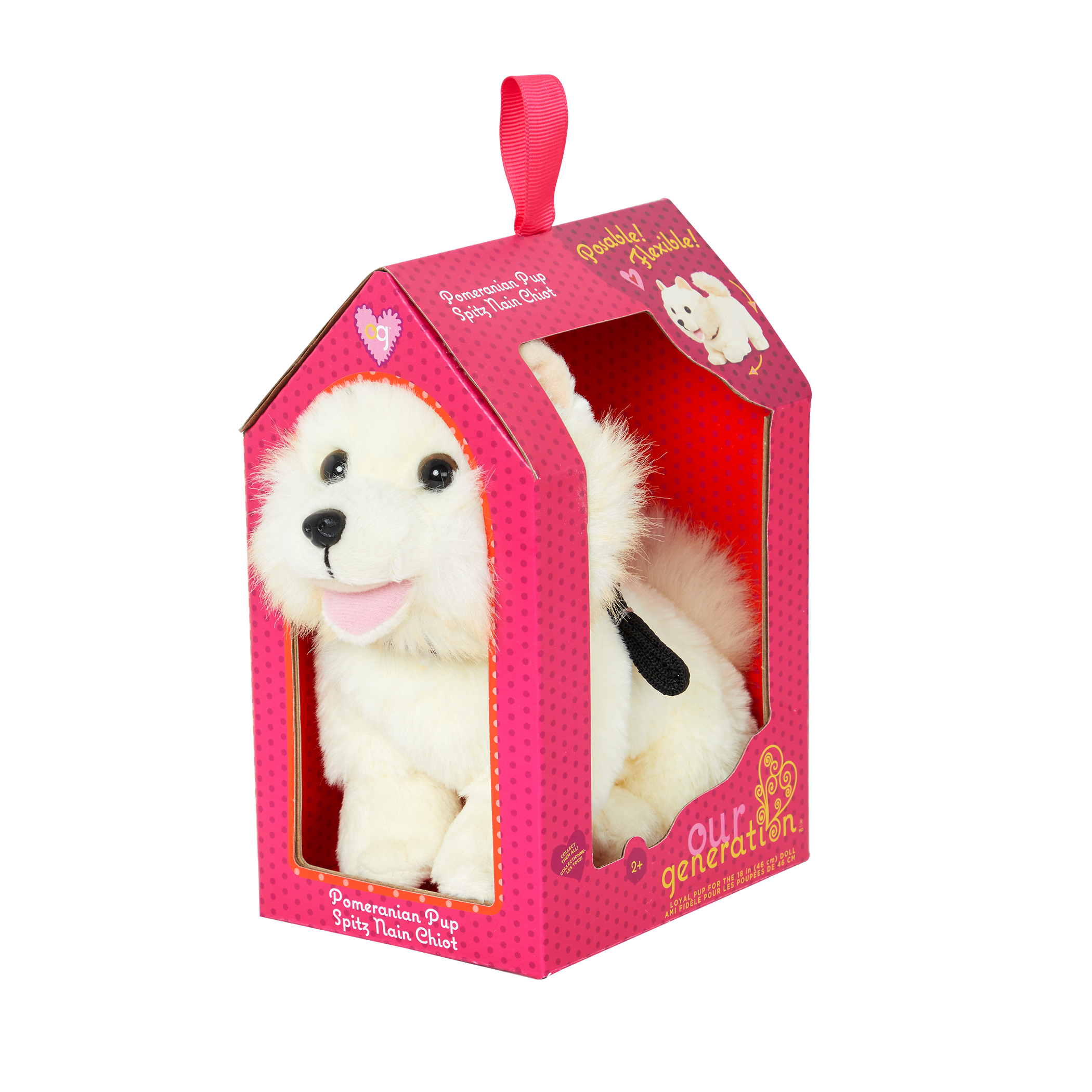 6-inch Posable Pomeranian Pup for 18-inch Dolls package