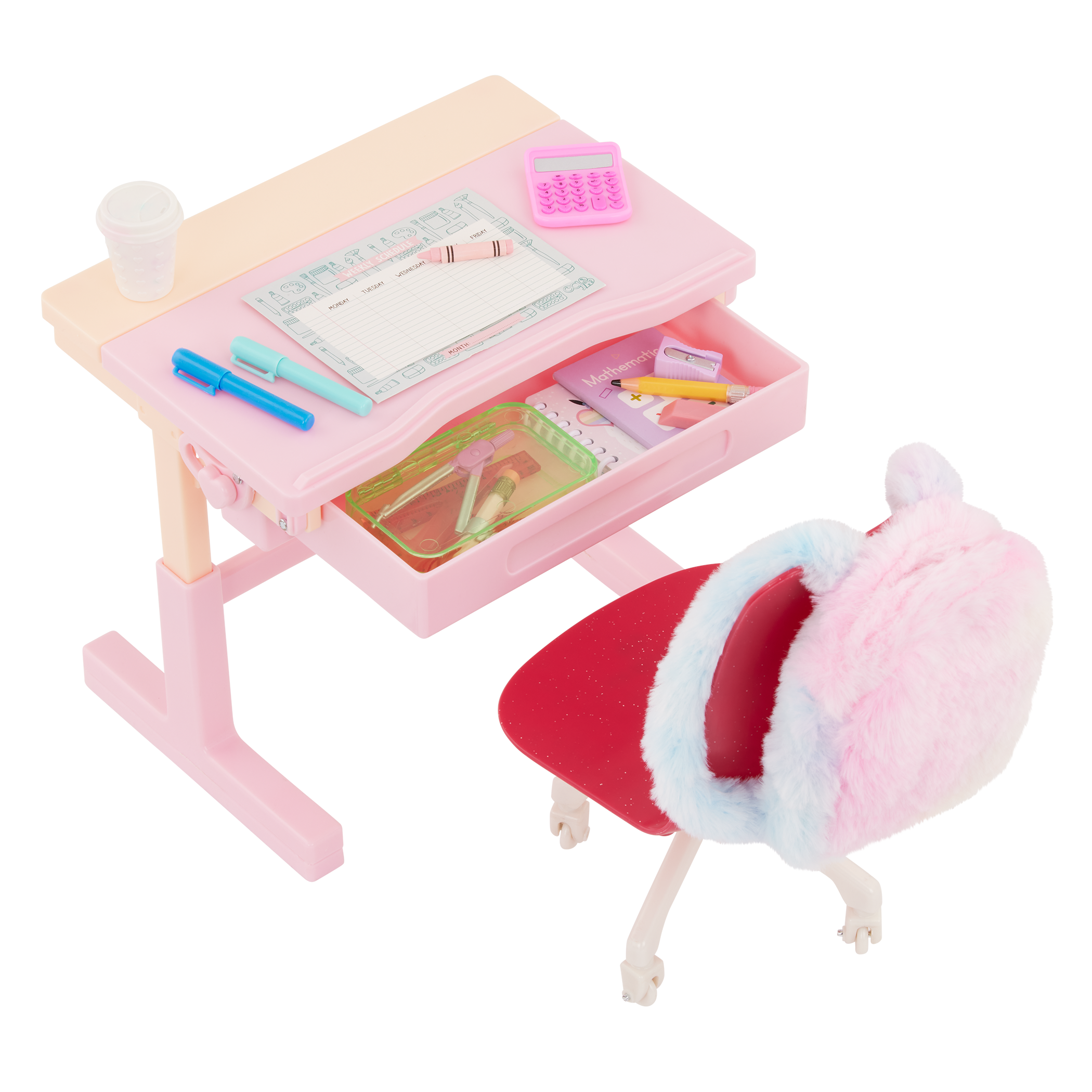 Our Generation Doll Pink Desk & Accessories Set