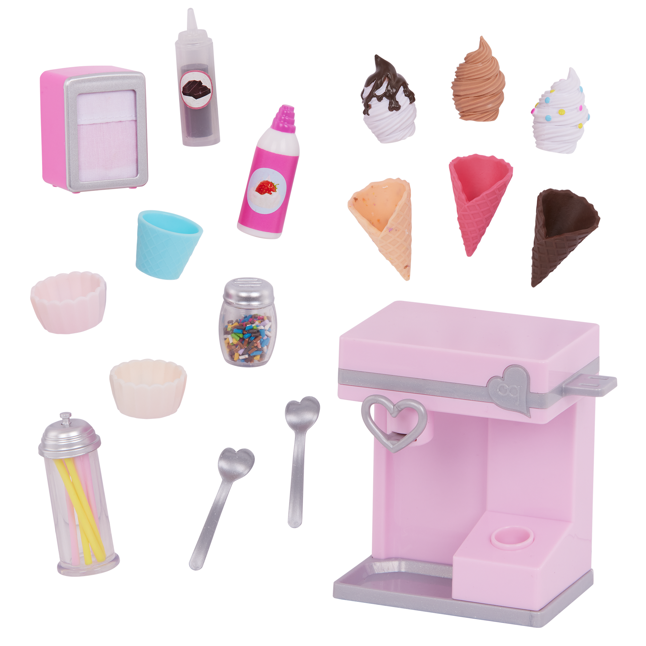 Our Generation Sundae Fun Day Ice Cream Machine Set for 18-inch Dolls