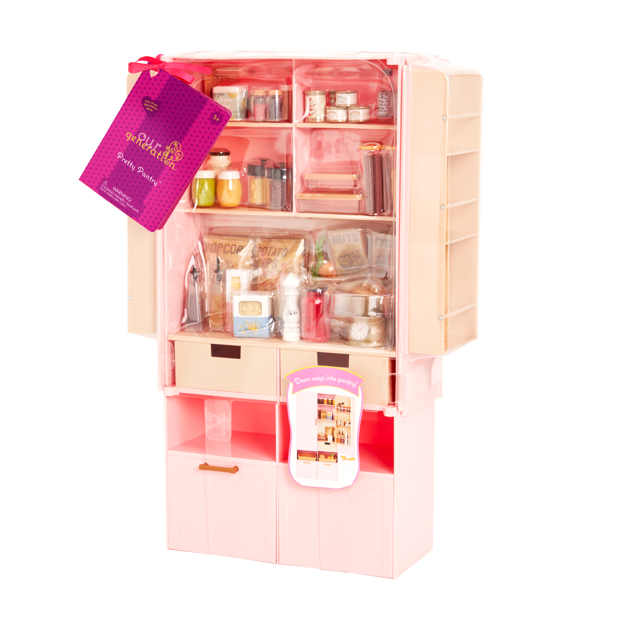 Our Generation Doll Kitchen Pantry Fully Stocked