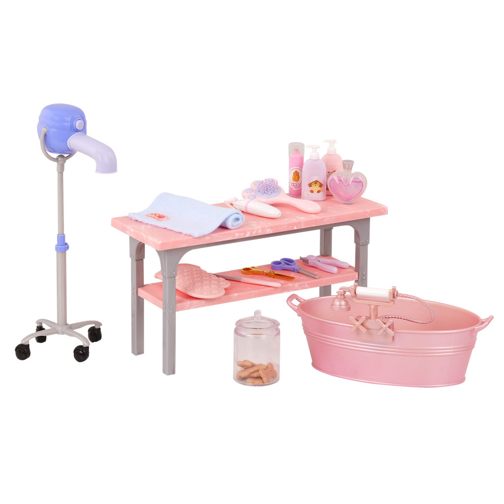 Our Generation Scrub & Style Pet Grooming Set for 18 inch dolls