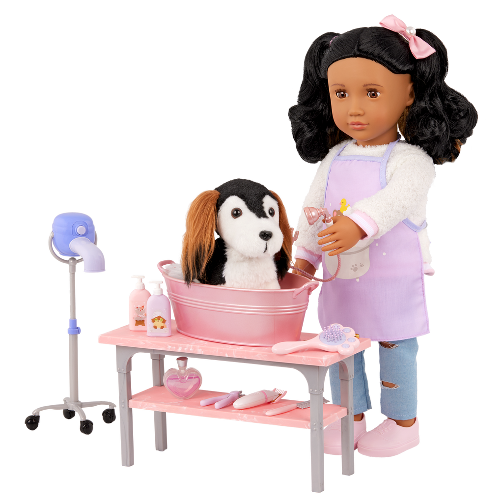 Our Generation Scrub & Style Pet Grooming Set for 18 inch dolls