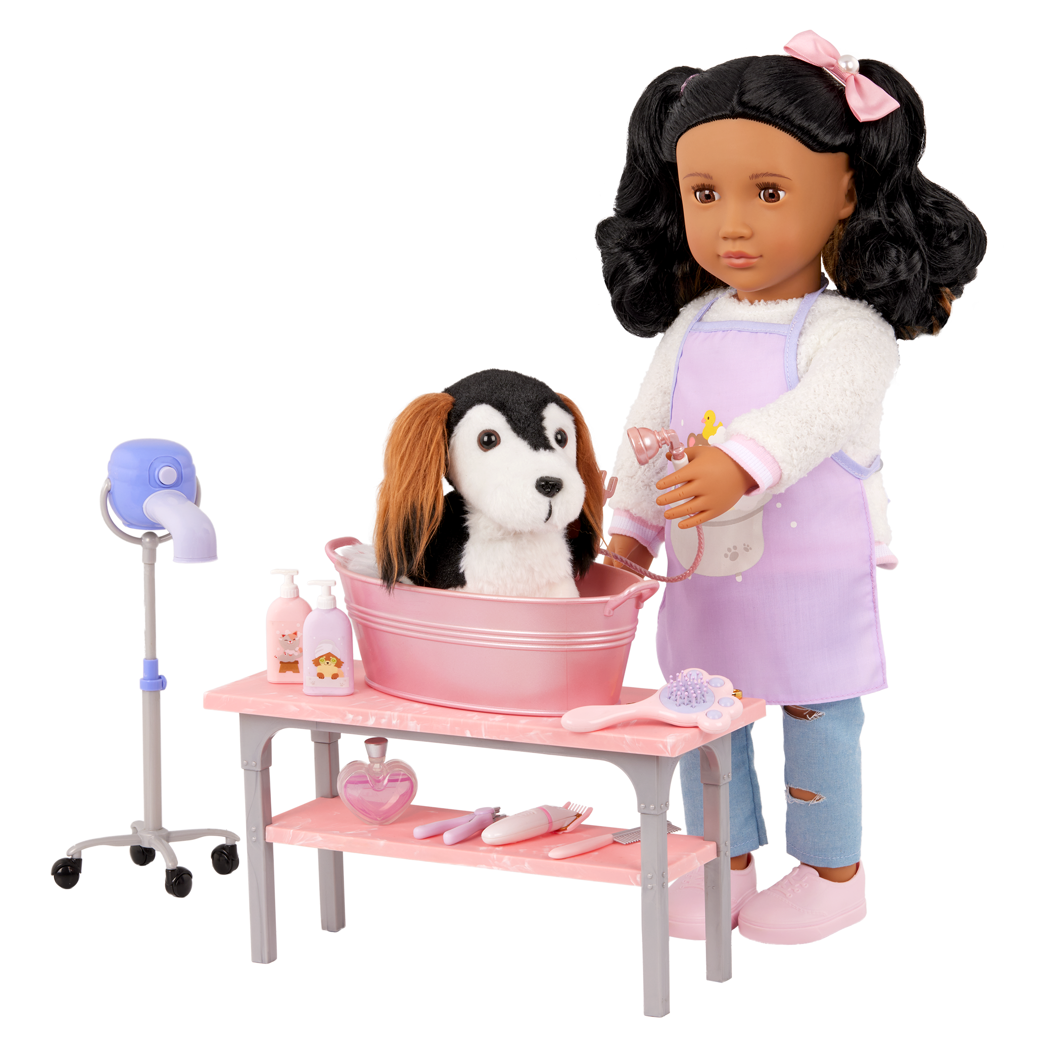 Our Generation Scrub & Style Pet Grooming Set for 18 inch dolls