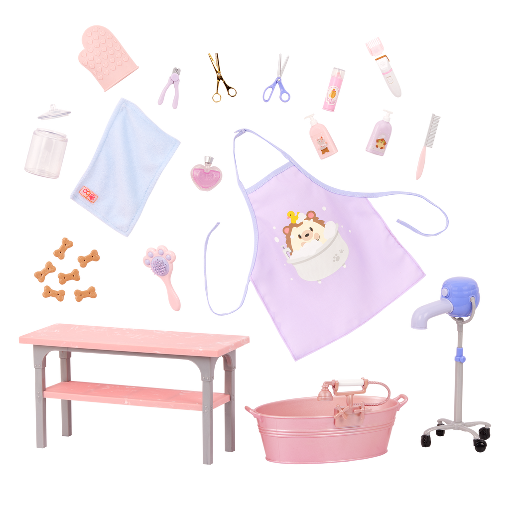 Our Generation Scrub & Style Pet Grooming Set for 18 inch dolls