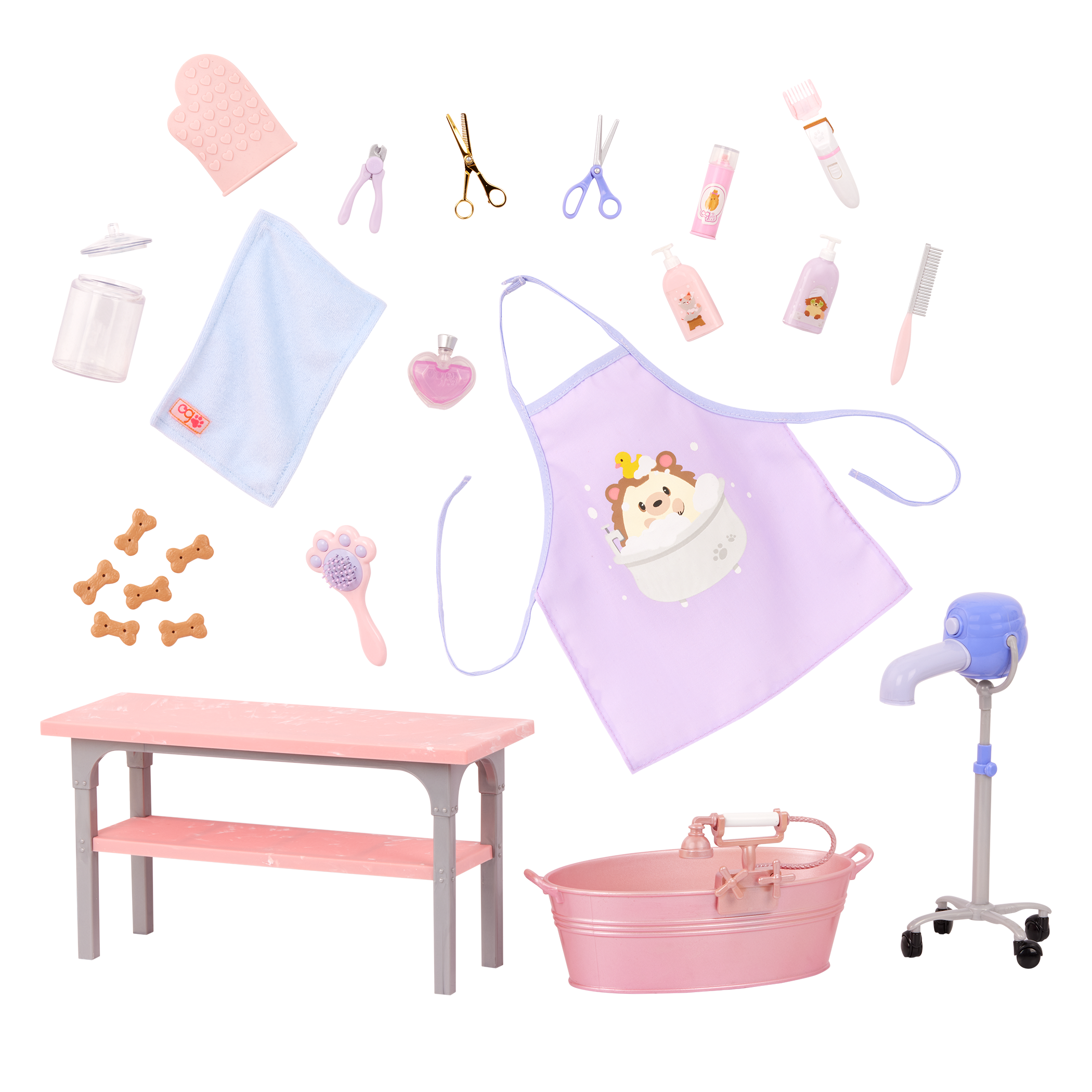 Our Generation Scrub & Style Pet Grooming Set for 18 inch dolls