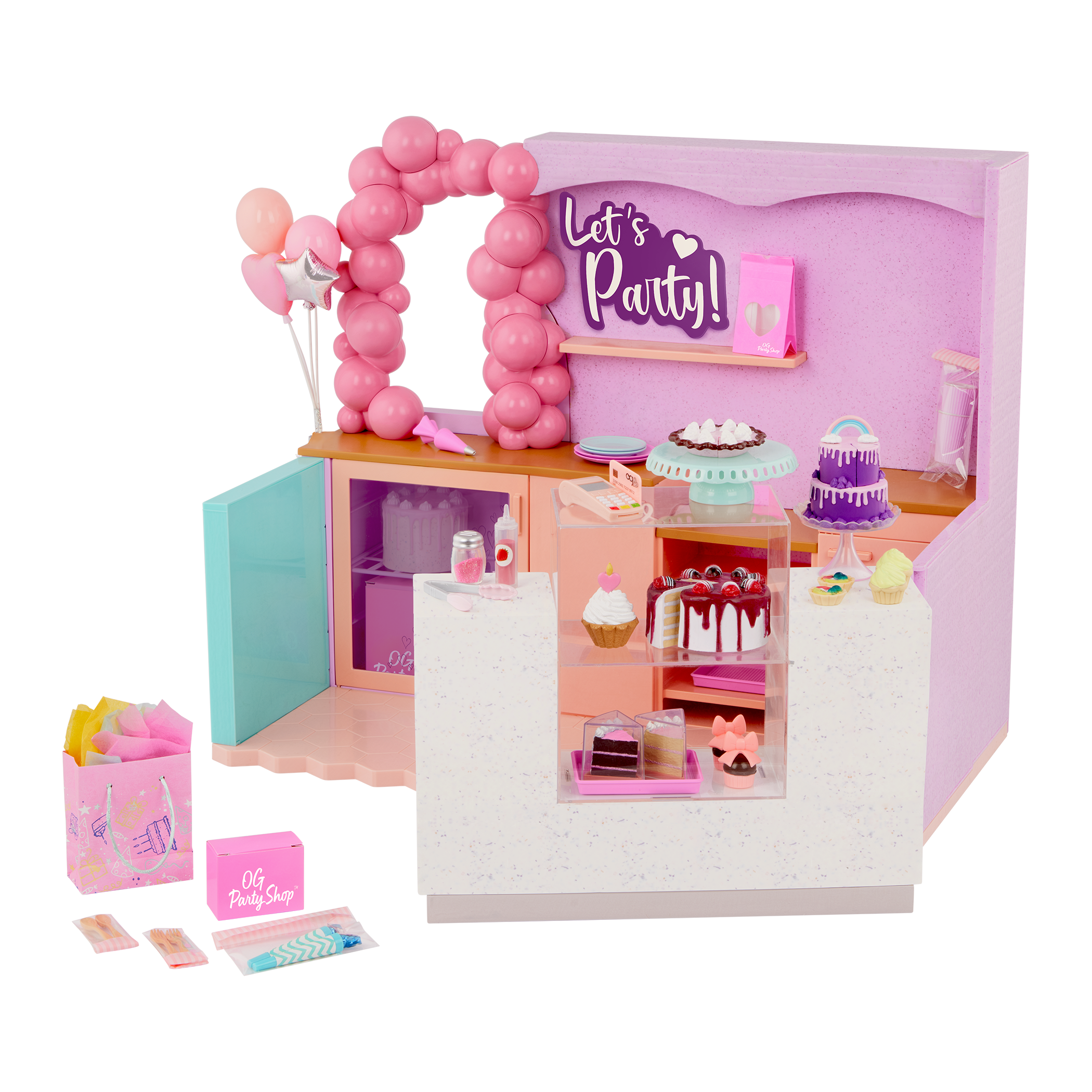Cake Shop Playset & Party Supplies for 18" Dolls