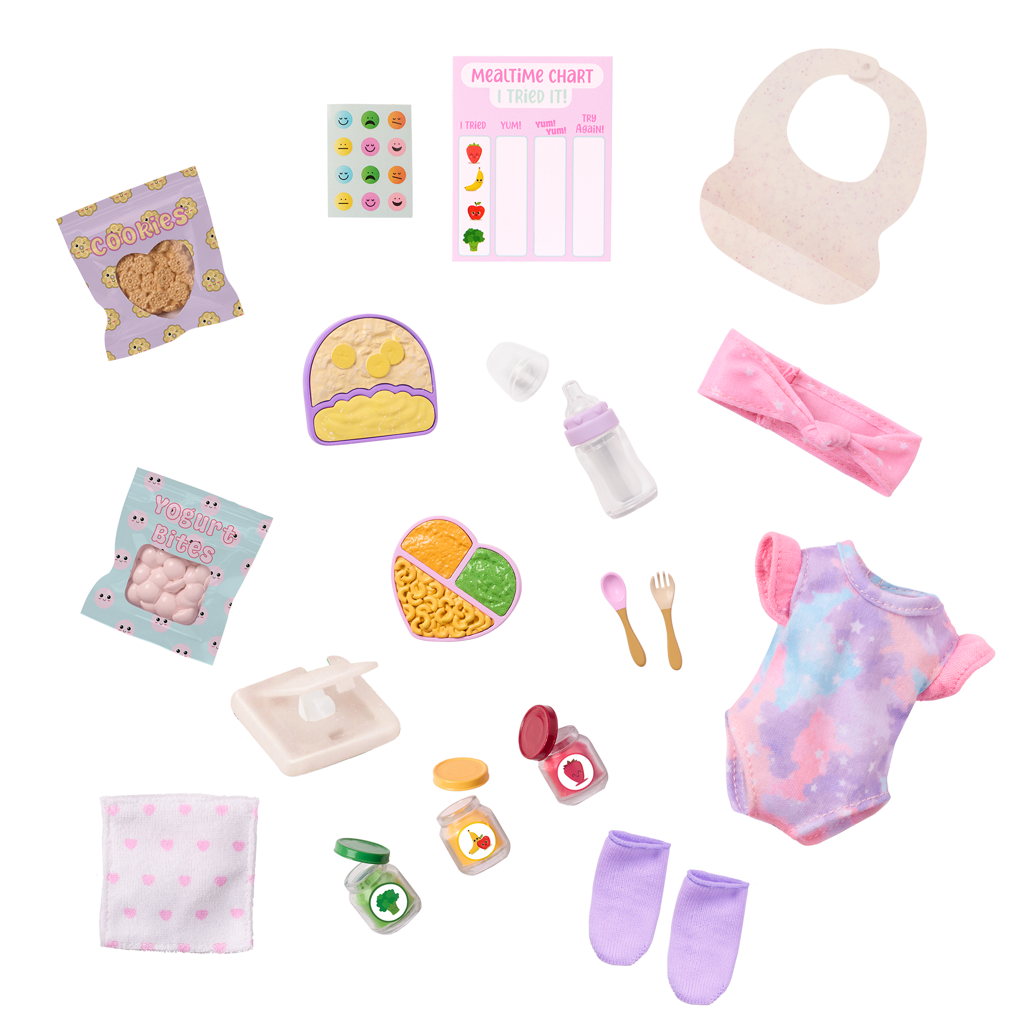 Our Generation Baby Emilia & Mealtime Set
