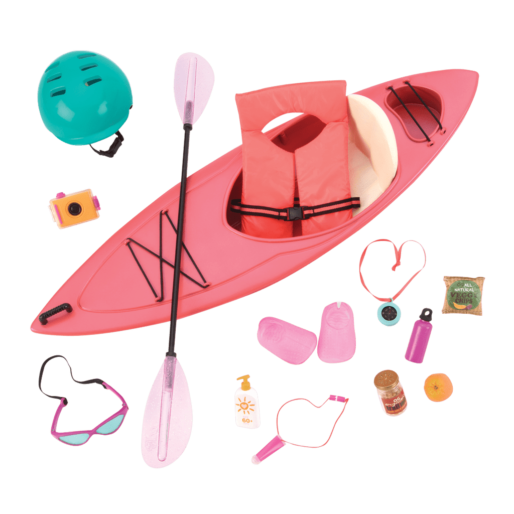 18-inch doll in kayak playset