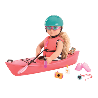 18-inch doll in kayak playset