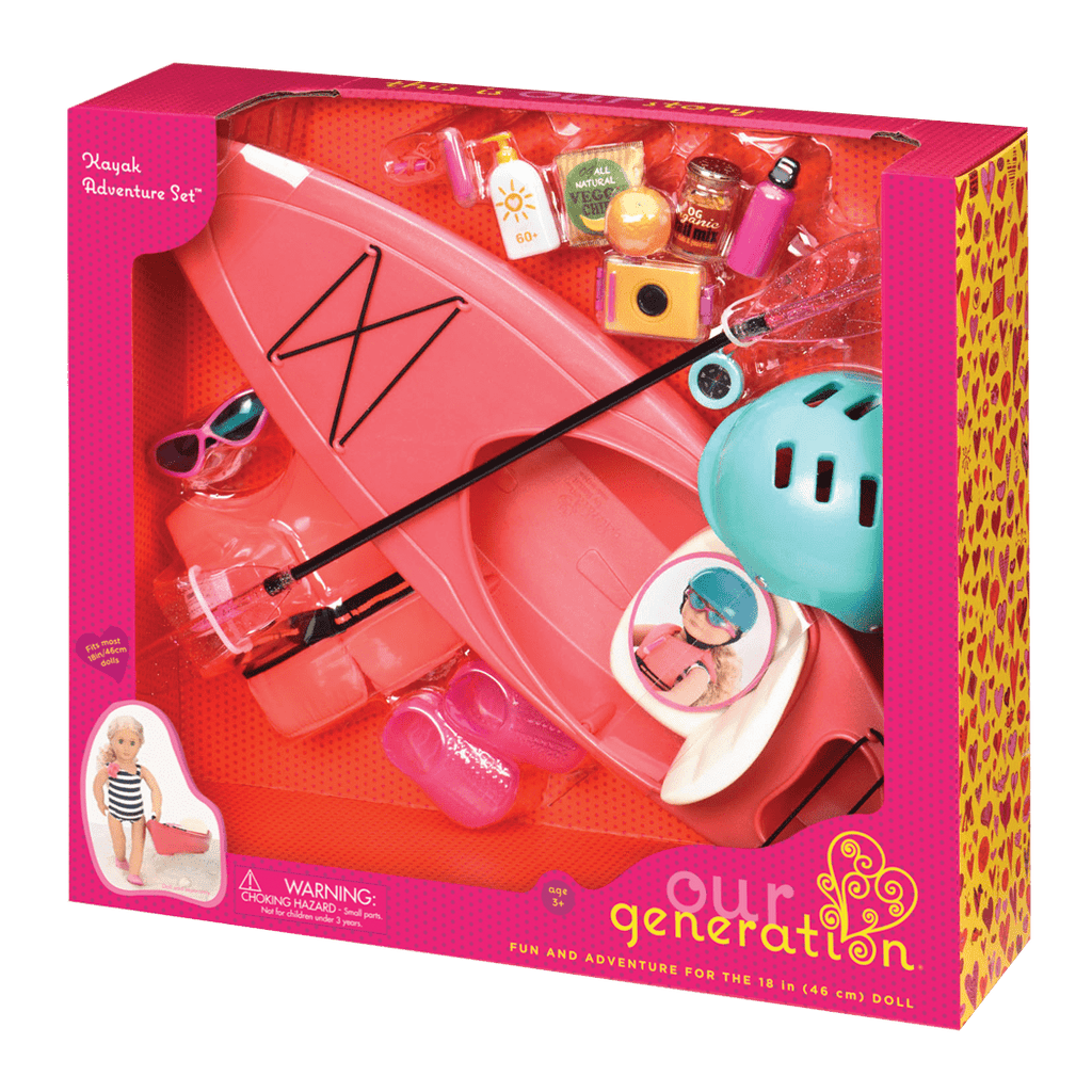 18-inch doll in kayak playset
