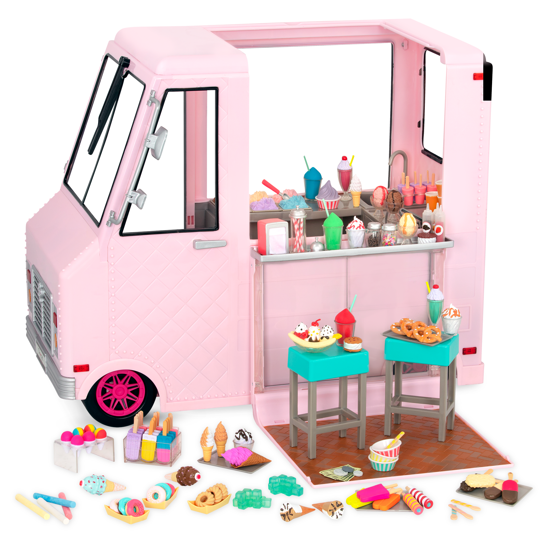 Sweet Stop Ice Cream Truck Pink all components