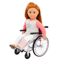 18-inch doll using medical playset and wheelchair