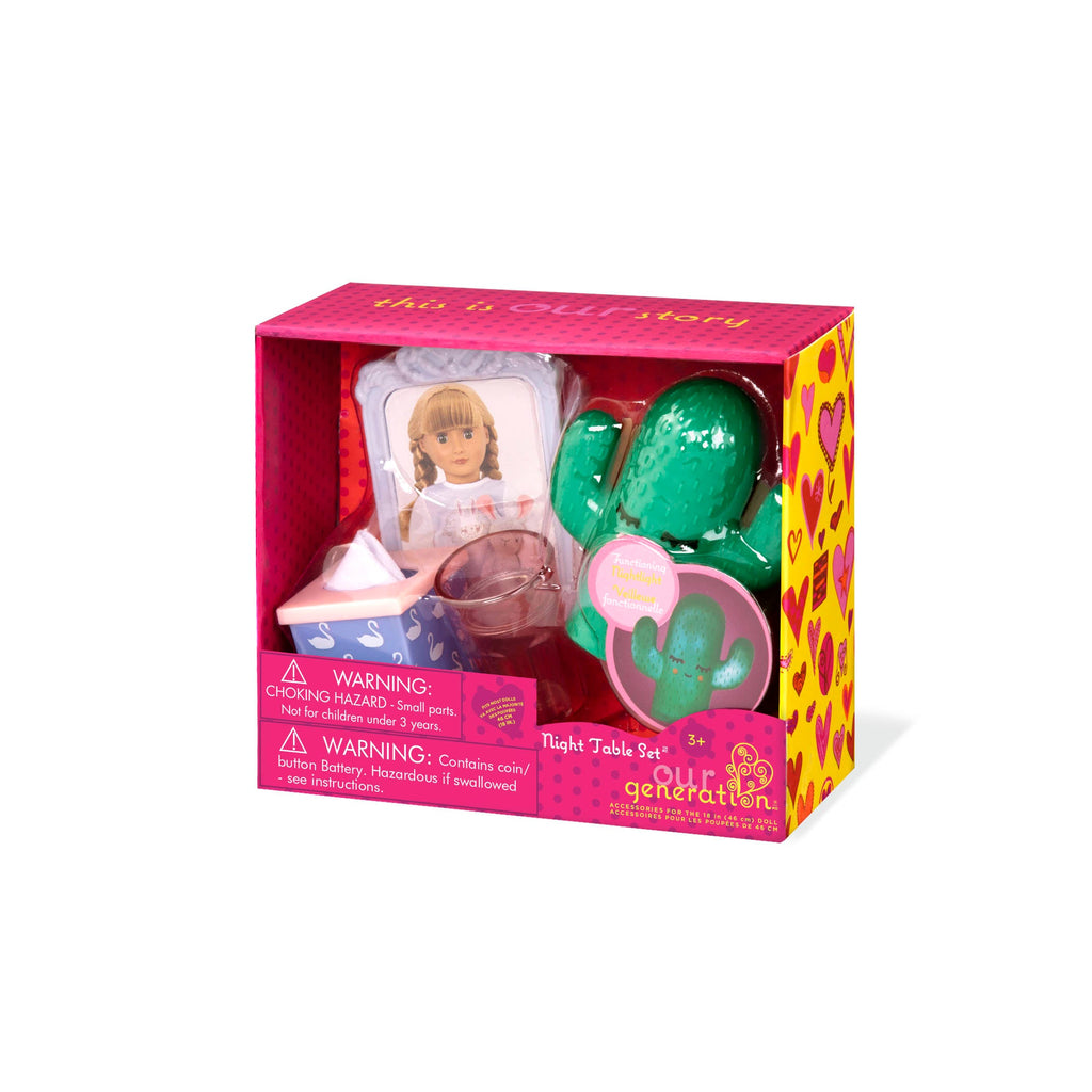 Package of Night Table Set for 18-inch dolls