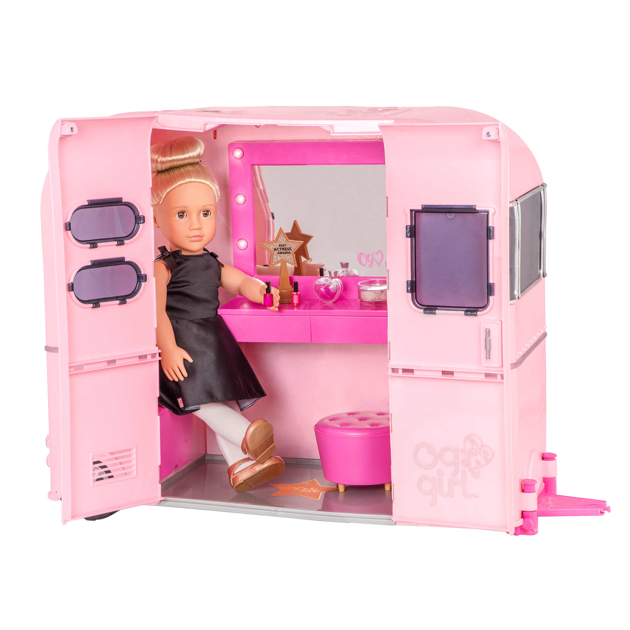 18-inch doll in movie star trailer