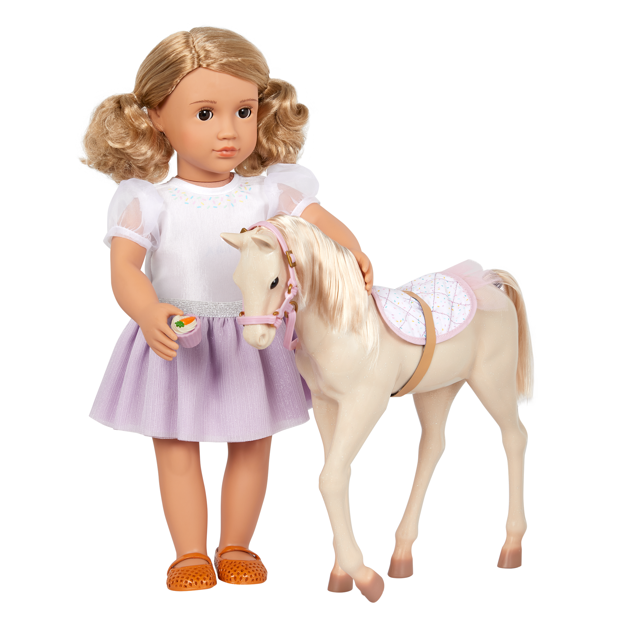 Our Generation Palomino Party Foal pony playset with 12 inch baby horse for 18 inch dolls