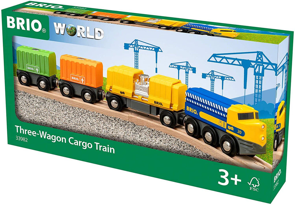 BRIO - Three-Wagon Cargo Train 7 pieces