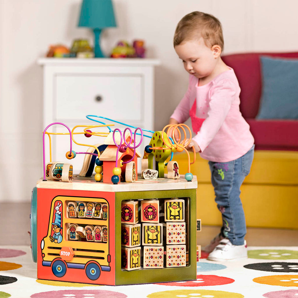 Wooden activity cube