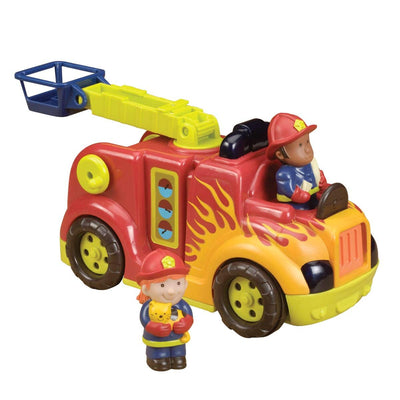 Toy fire truck with firefighters