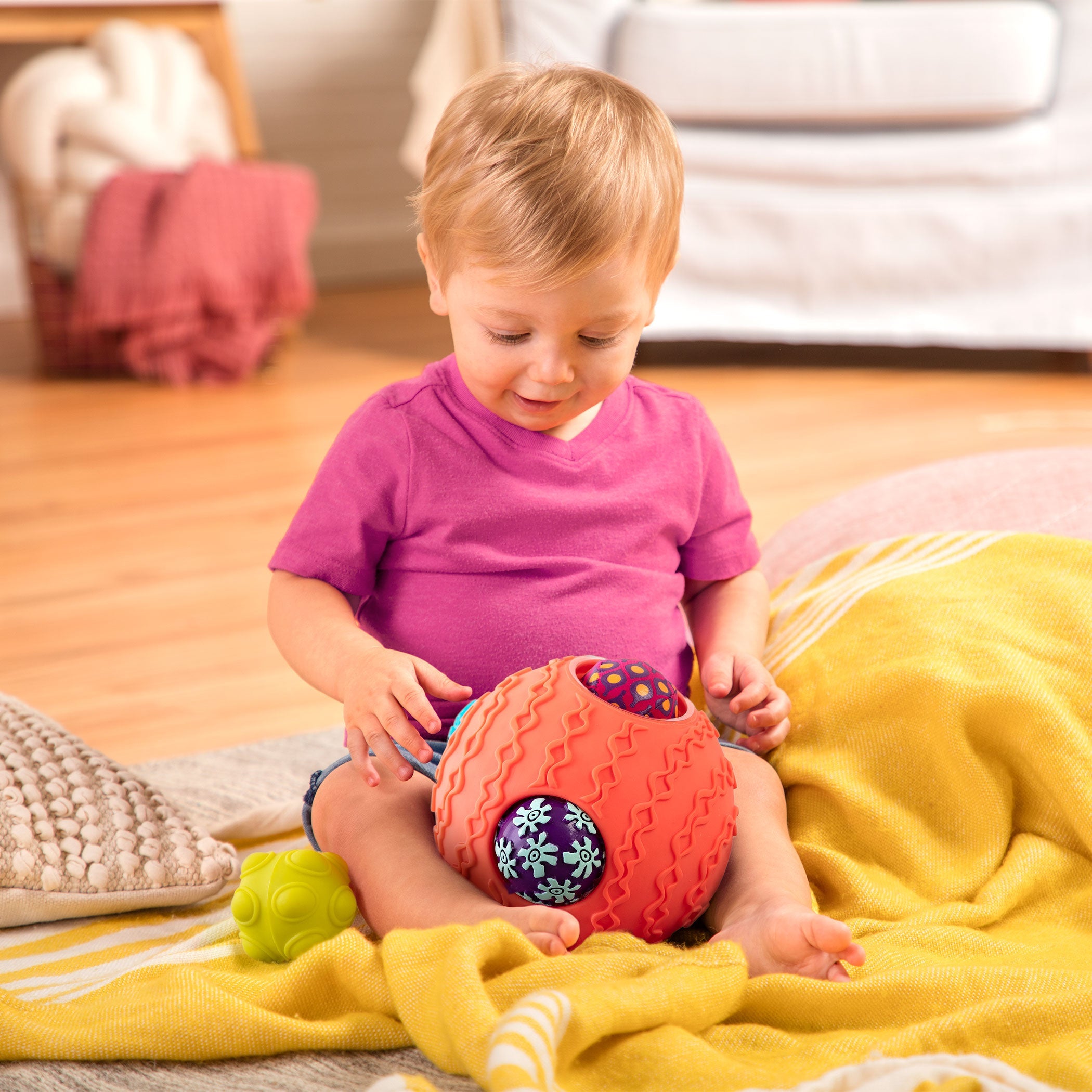 Sensory toy balls.