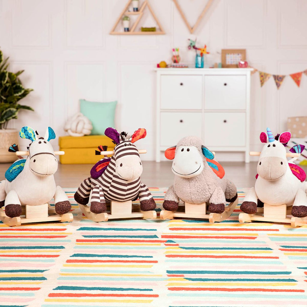 Wooden unicorn rocker.