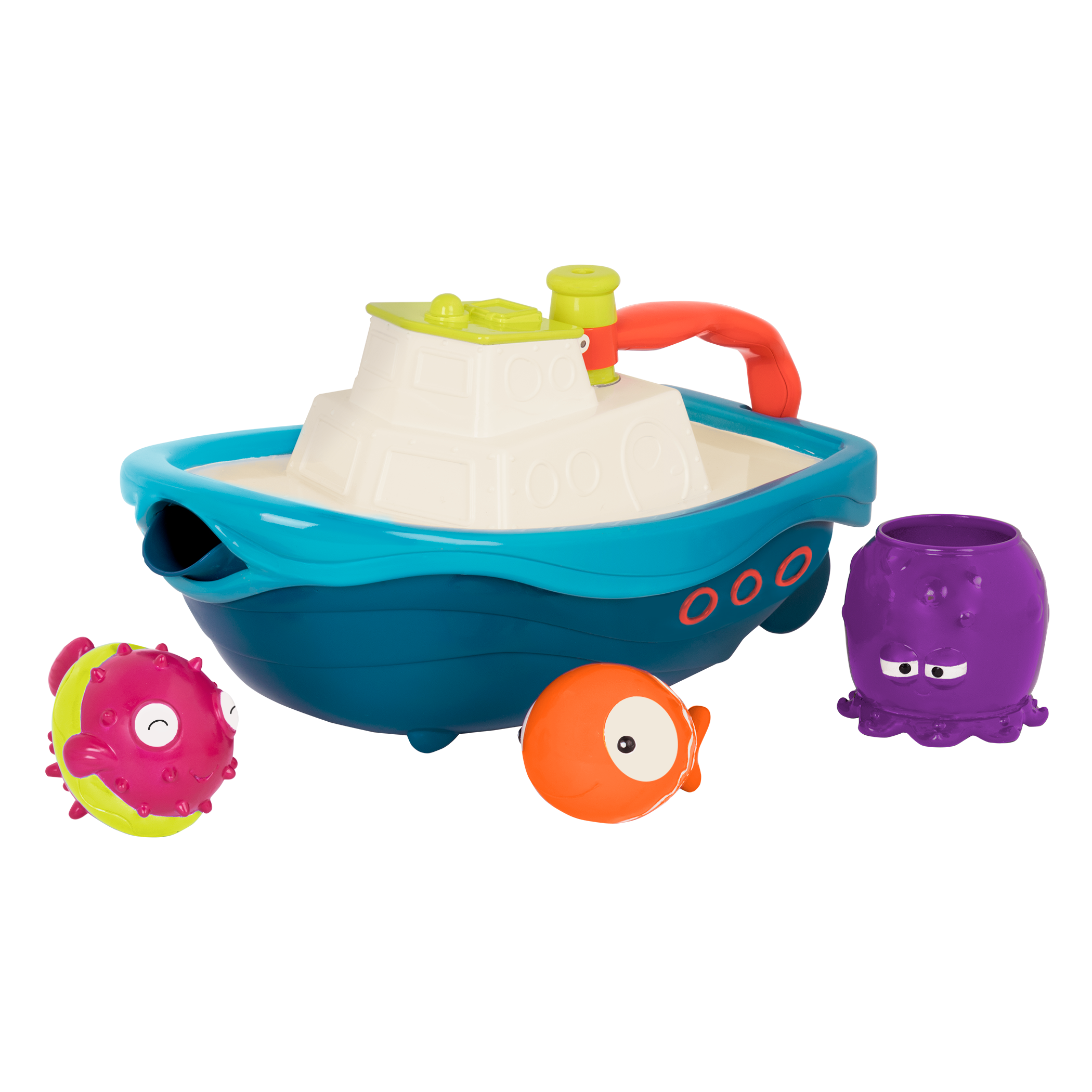 Bath playset with boat storage