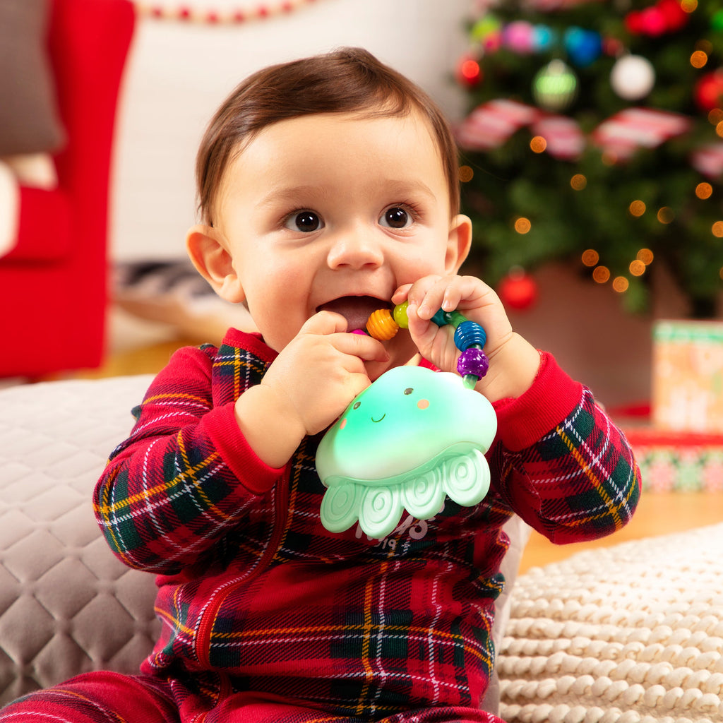 Lightweight Baby Rattle Rain-Glow Squeeze | Light-Up Rattle & Teether | B. baby – The Play Room