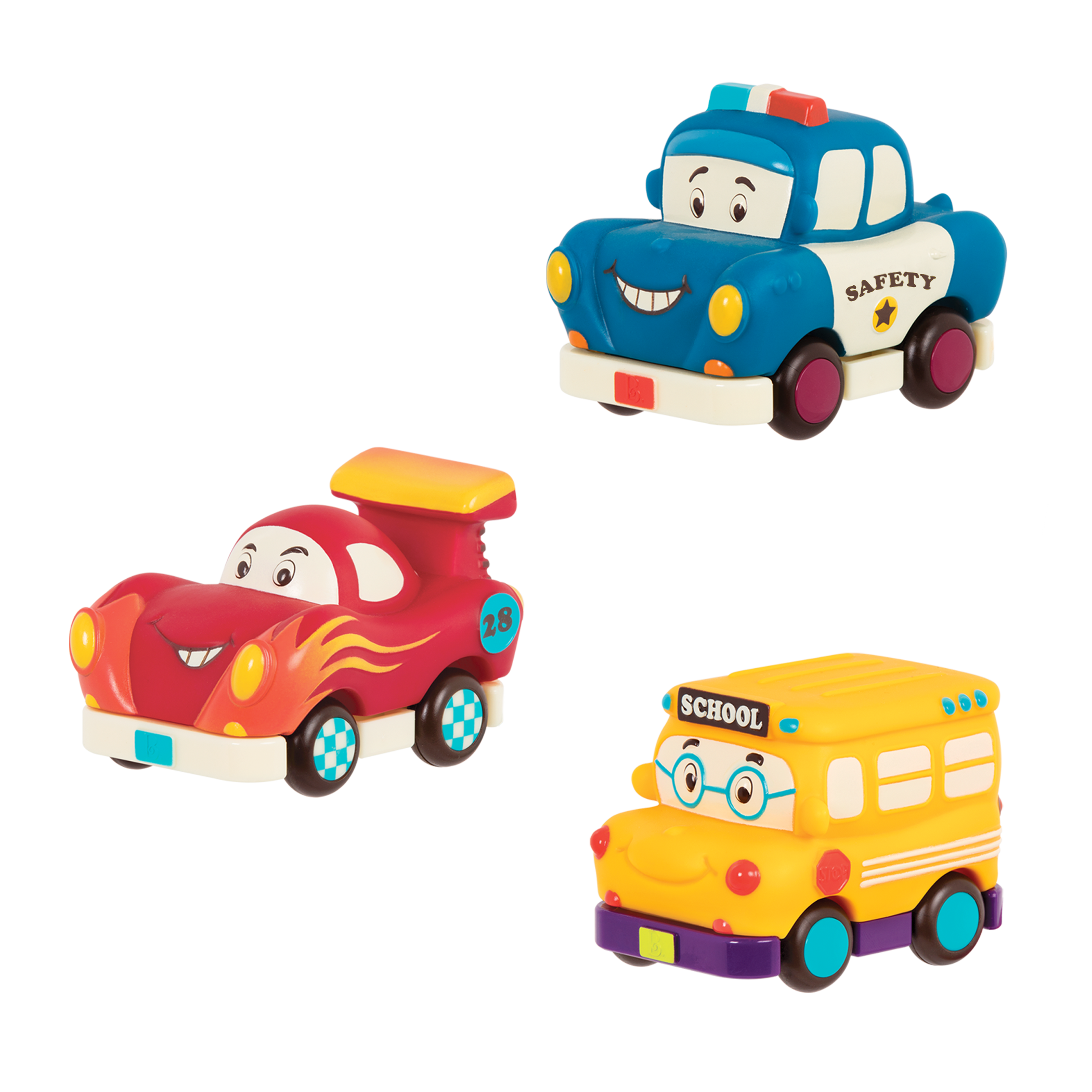 B. toys – Mini Wheeee-ls! - Bus, Racer, Police Car
