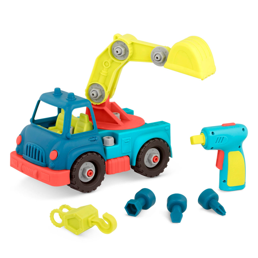 Take-apart crane truck.