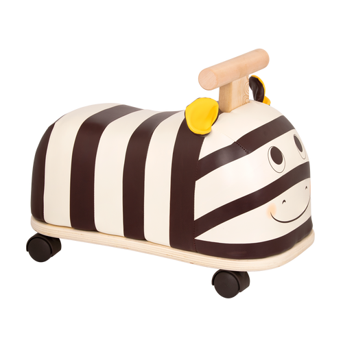 Wooden zebra ride-on.