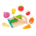 Wooden toy vegetables.