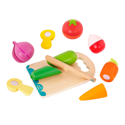 Wooden toy vegetables.