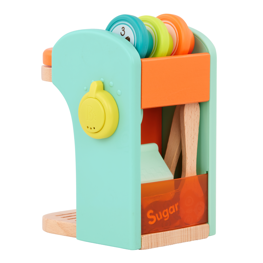 Toy coffee maker set.