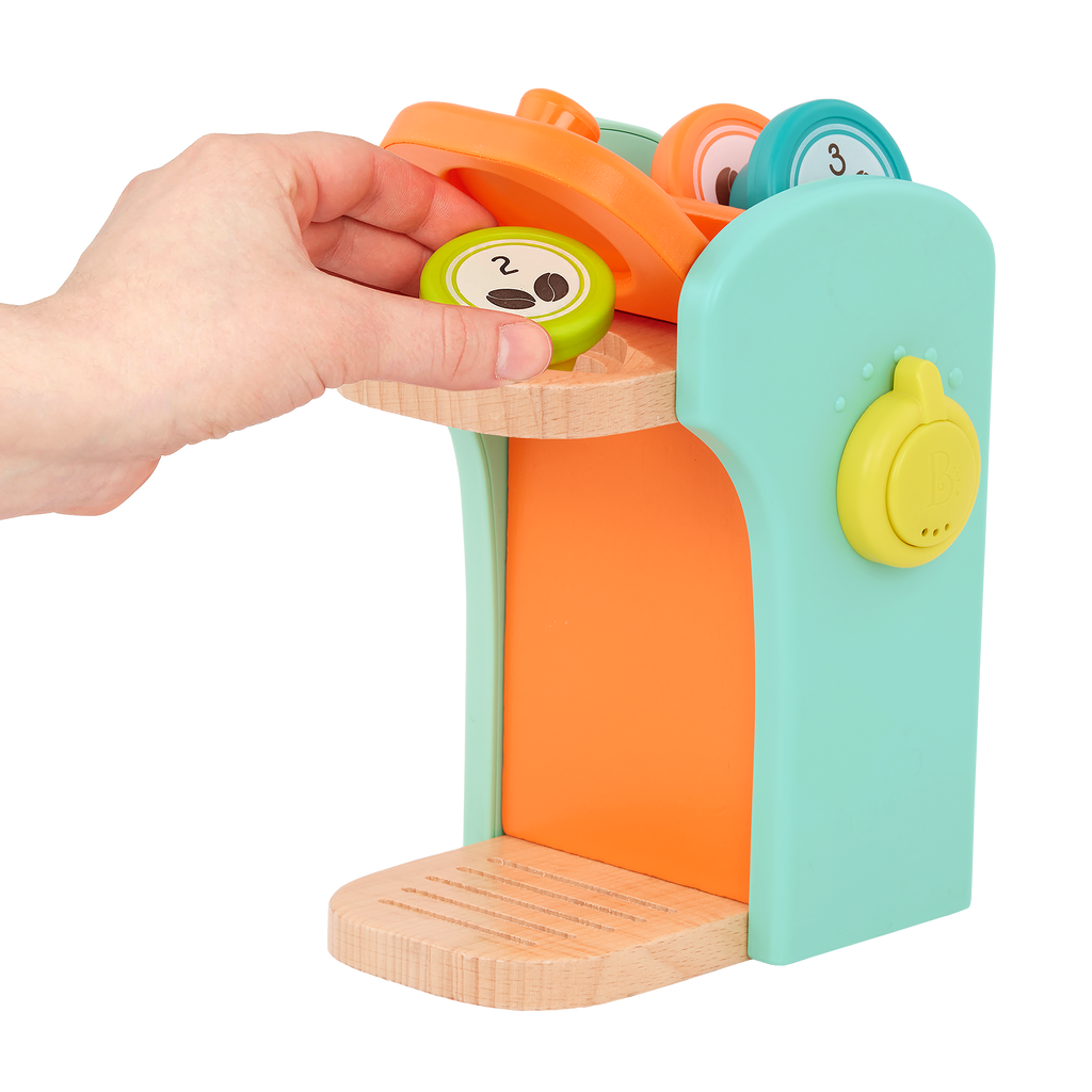 Toy coffee maker set.