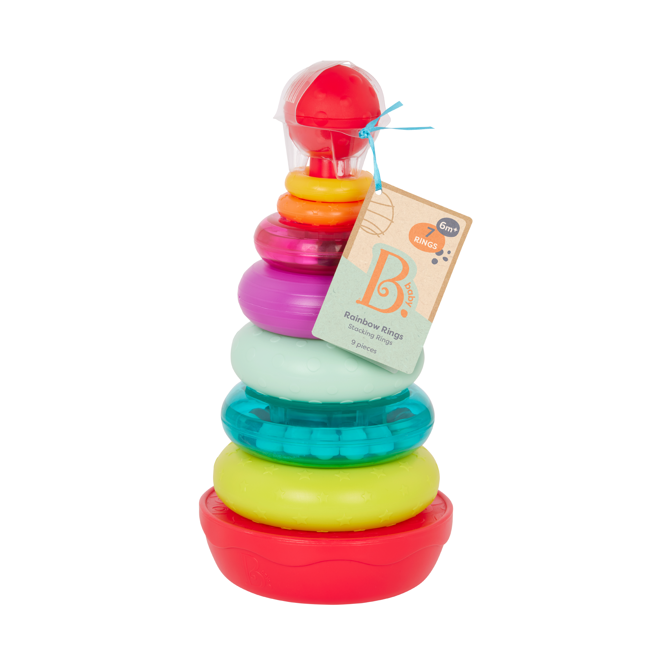 Rainbow stacking rings teether rattles