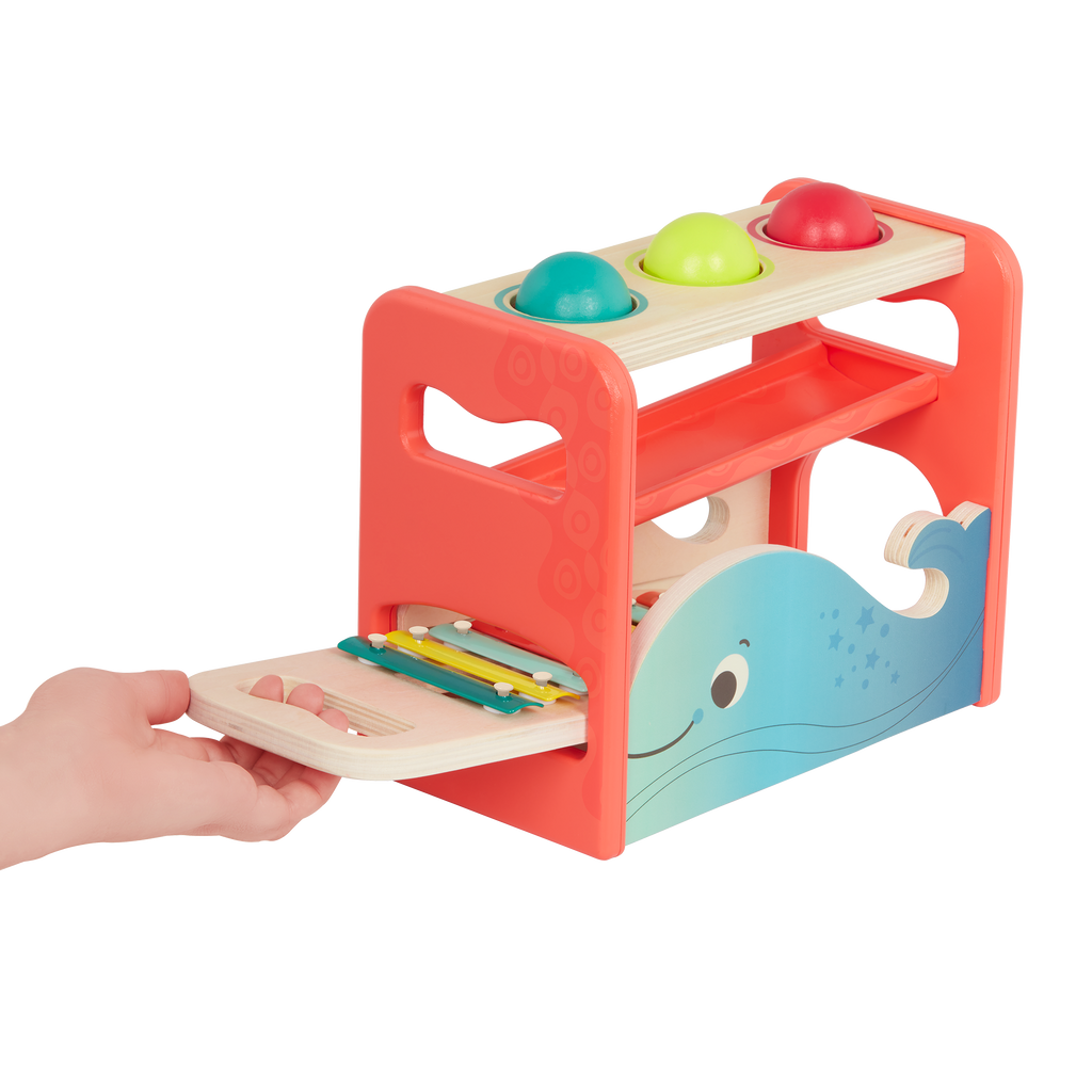 Pounding toy and xylophone.
