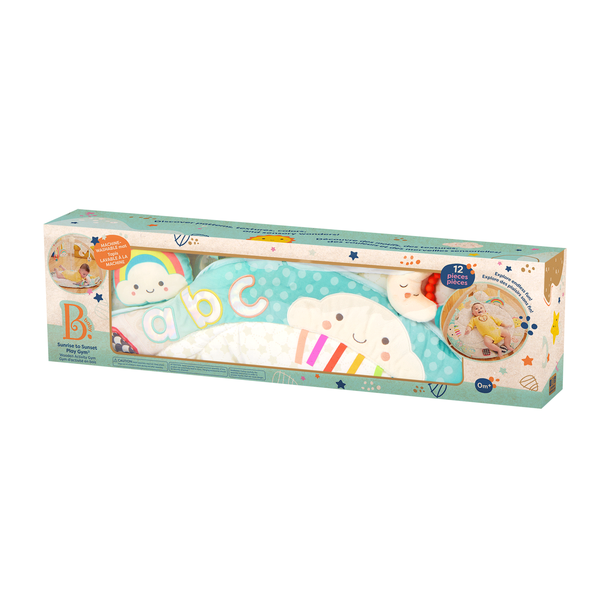 Sensory baby activity gym cotton mat hanging toys