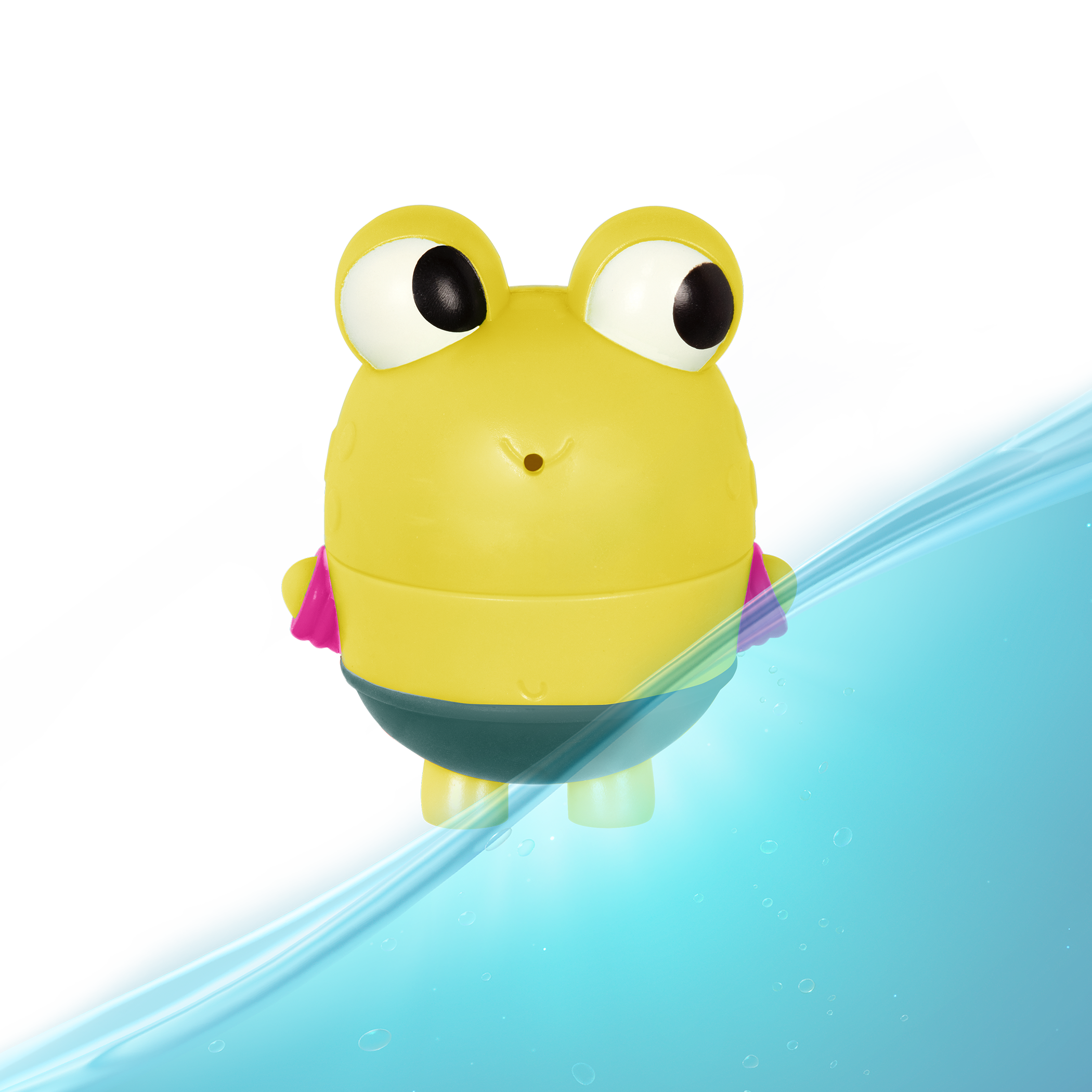 Frog and whale bath toys.