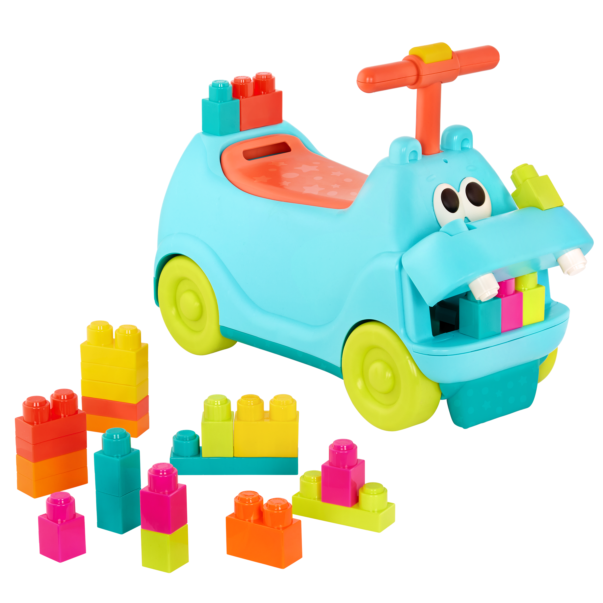 B. toys - LocBloc Hippo Ride-On with Blocks