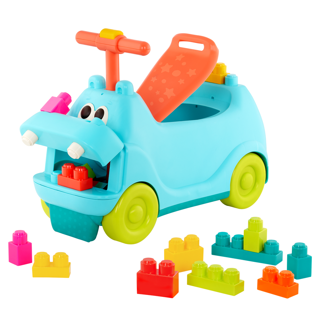 B. toys - LocBloc Hippo Ride-On with Blocks