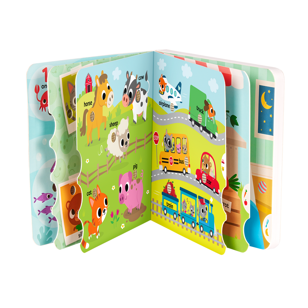 Interactive audio board book for babies first words vocabulary