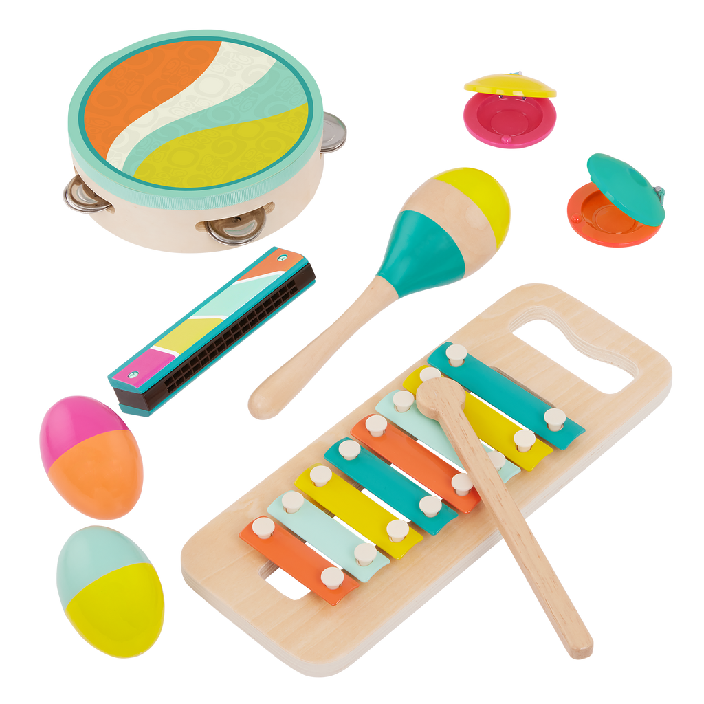 Wooden instruments pack for kids toddlers xylophone percussion